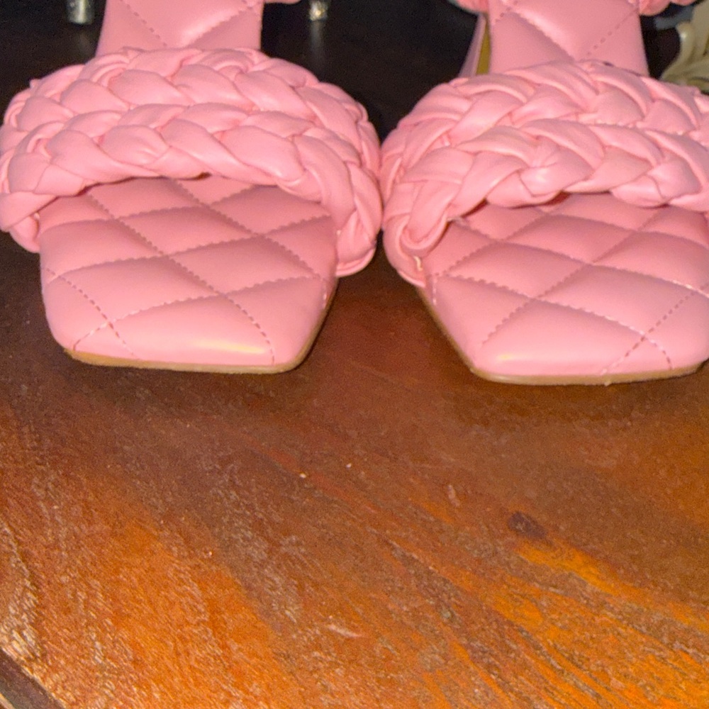 Vibrant Pink Braided Women's Sandals Sam Edelman heels size 8.5 - Picture 2 of 9